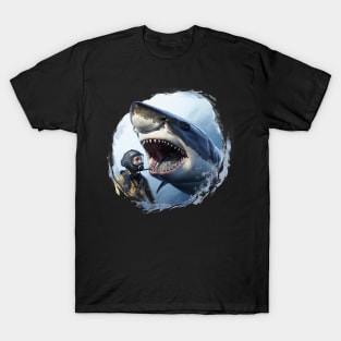 Shark and Diver T-Shirt